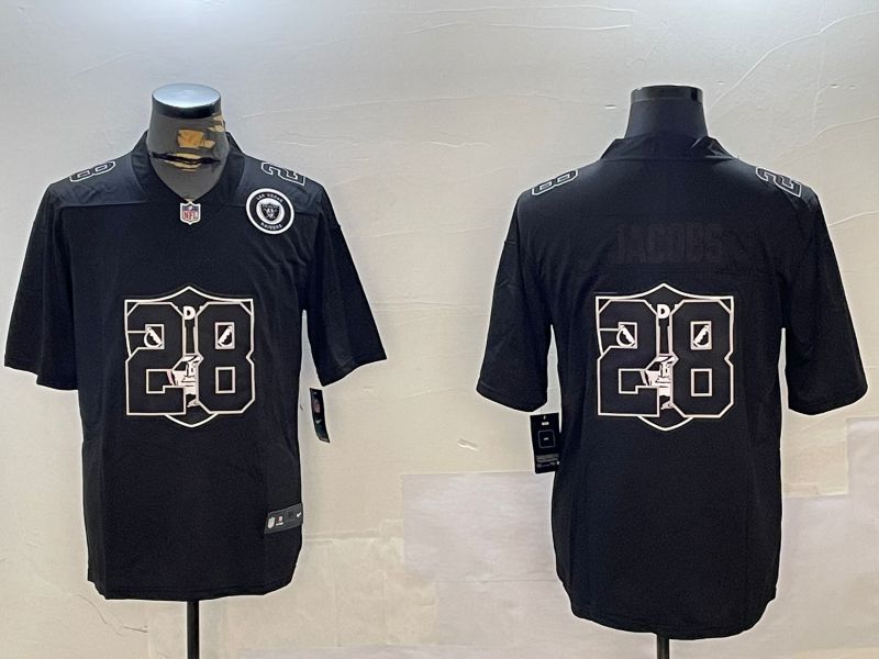 Men Oakland Raiders #28 Jacobs Black 2024 Nike Limited NFL Jersey style 12302->san francisco 49ers->NFL Jersey
